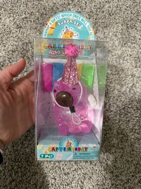 Surprise Pink capybera birthday squishy - 7 Pc